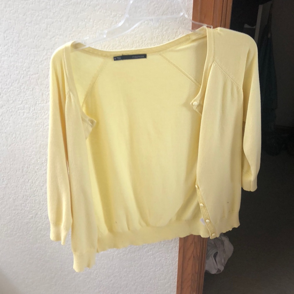 Yellow cardigan